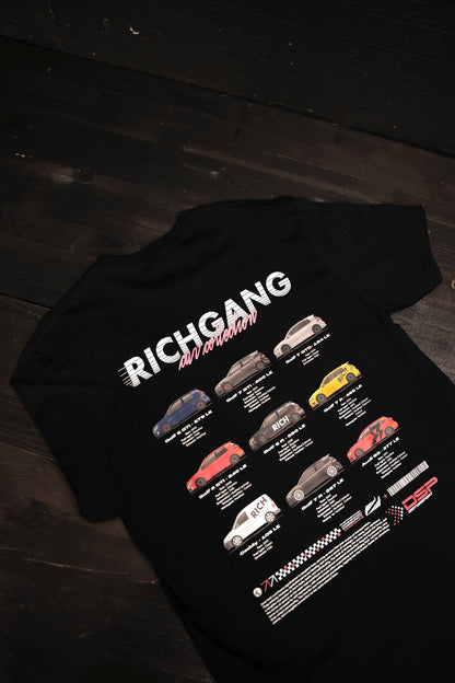 RICH GANG CAR COLLECTION T-SHIRT BLACK V2